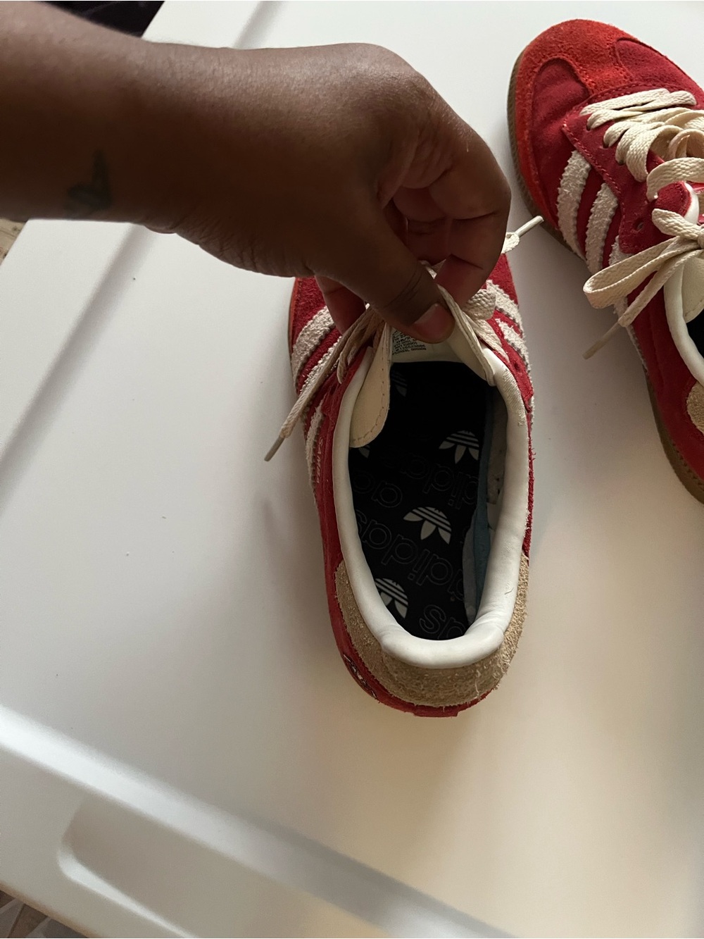 Adidas Samba OG ‘Talchum Pack’- Suede Sneaker - Red/White - Picture 10 of 12